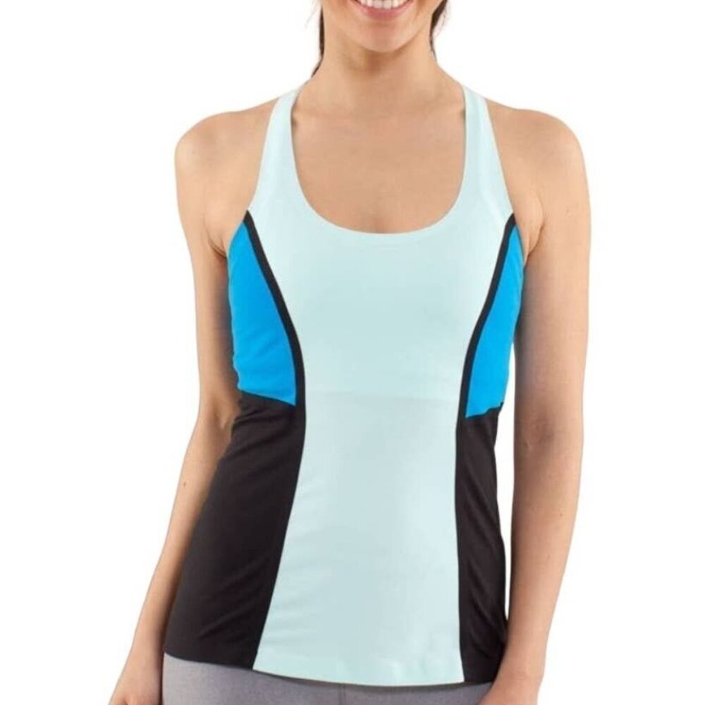 Lululemon color block blue tank 0/2